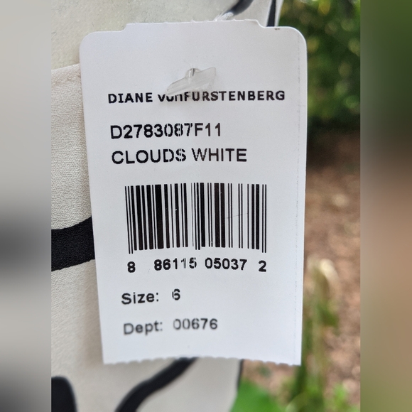 NWT Perfect  Damiana  Dress in Clouds White Diane Von Furstenberg Silk Dress - Picture 14 of 15